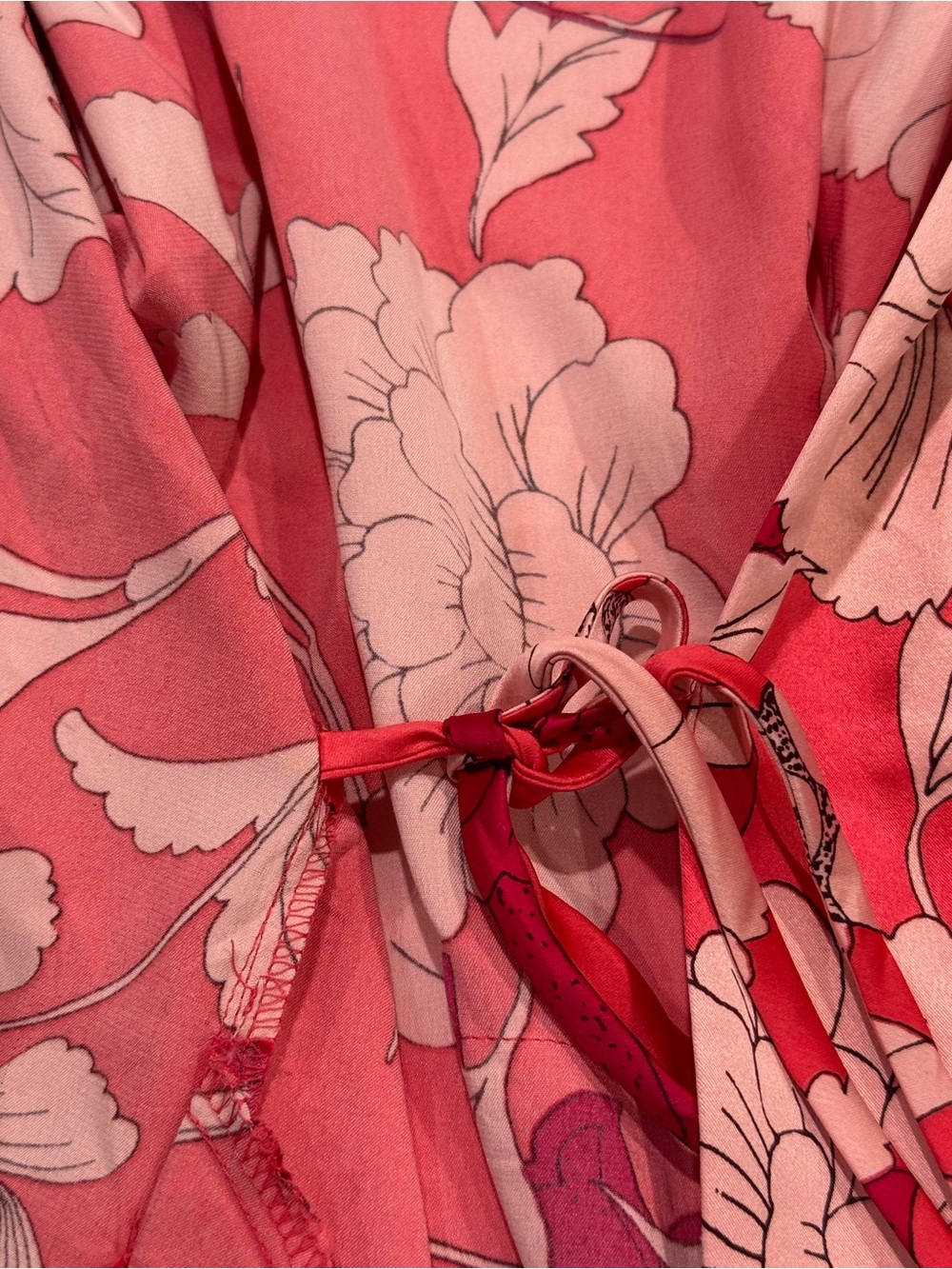 Natori Satin Robe Kimono With Pockets Size M Vibrant Floral Print Elegant Boho - Picture 7 of 9